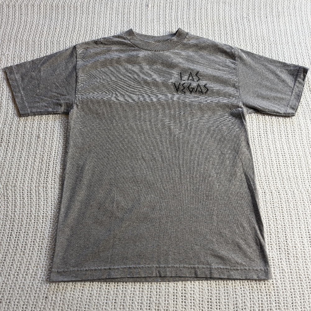 Vintage Caesars Palace Las Vegas T-Shirt Men's Medium Short Sleeve Gray Striped